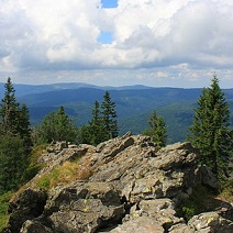 Aussicht Von Einem Felsen Im Nationalpark Bayerischer Wald