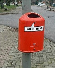 Städtischer Mülleimer.