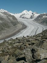 Alesch-Gletscher von oben.