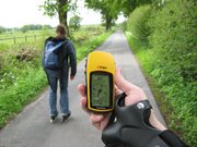 Inlineskater mit GPS-Gerät