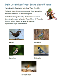 Eine BestimmungsHilfe Für Die Häufigsten GartenVögel