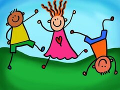 Zeichnung Von Drei Fröhlichen Kindern