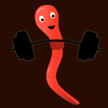 Robin Regenwurm Als GewichtHeber.