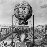 Zeichnung der Montgolfiere (Heißluftballon)