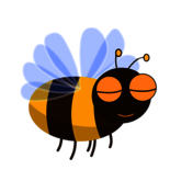 Fliegende Comic-Biene